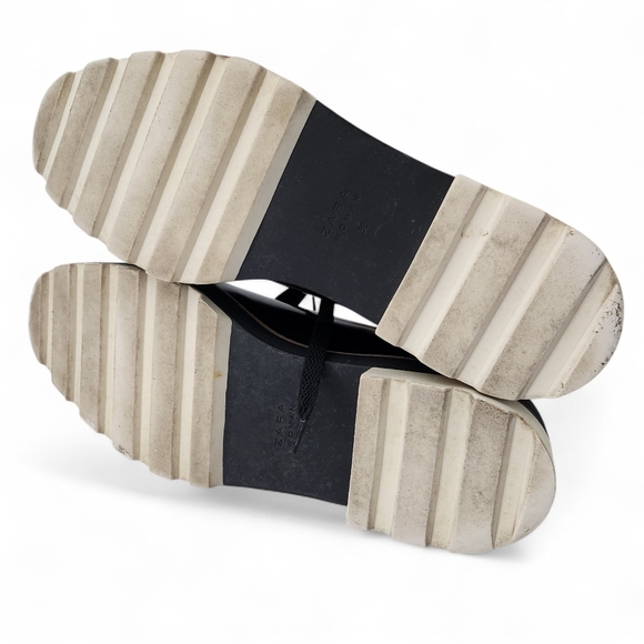 ZARA Black Patent Leather Platform Oxford Shoes EU 39 - Picture 7 of 10